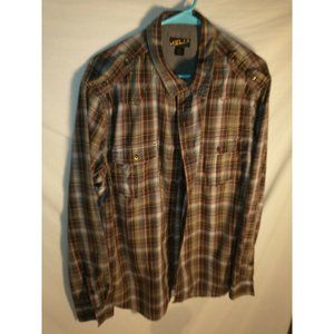 Helix Athletic Fit Western Snap Plaid XL Shirt, Roll-up Sleeve